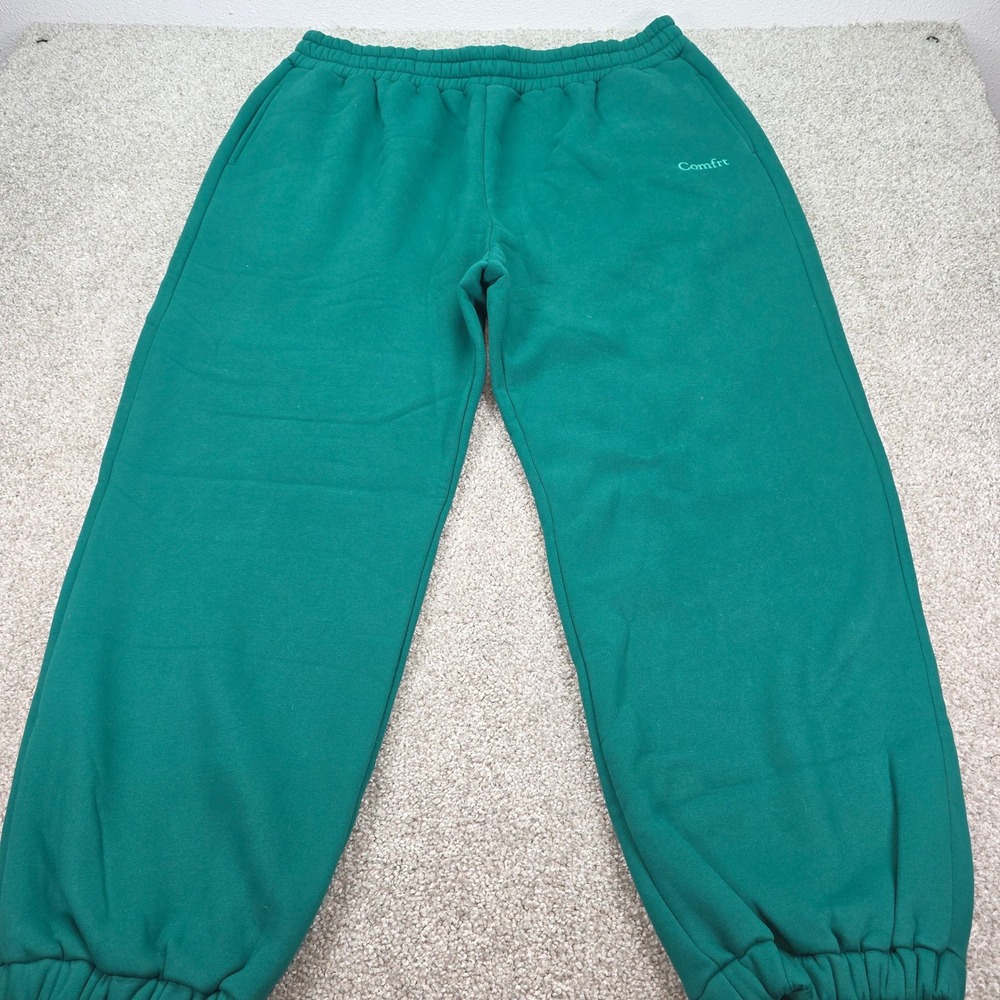 Comfrt Teal Green Fleece Joggers Sweatpants 3XL Mens Womens‎ Unisex Relaxed NWOT